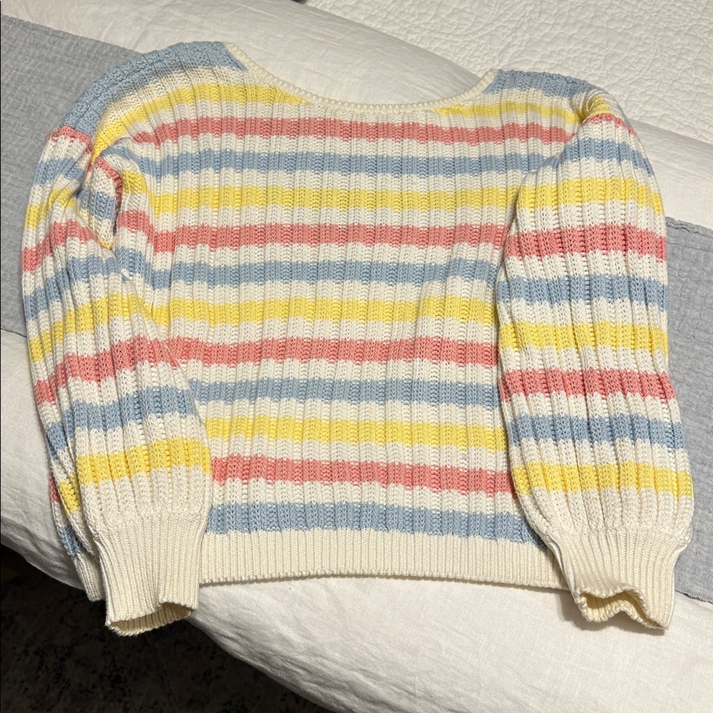 Sezane pastel striped sweater - Picture 2 of 4